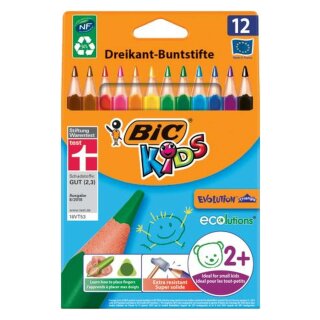BiC® Buntstiftetui Kids Ecolutions Triangle - 12-farbig sortiert