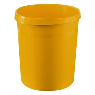 HAN Papierkorb GRIP, 18 Liter, rund, 2 Griffmulden, extra stabil, gelb