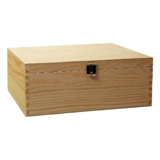 Holzkiste mit Verschluss (14,5 x 10 x 5 cm Innenmaße)