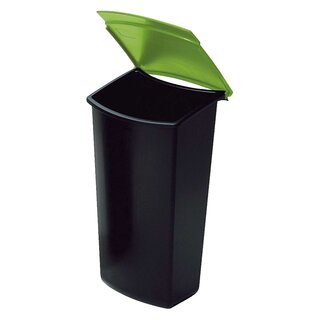 HAN Abfalleinsatz MONDO mit Deckel, 3 Liter, schwarz-grün