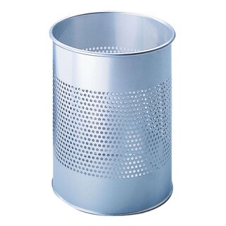 Durable Papierkorb Metall rund 15 Liter, P 165 mm, metallic silber