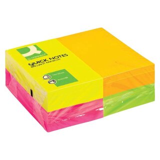 Q-Connect Haftnotizen Quick Notes - Brilliantfarben, 125 x 75 mm