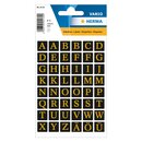 Herma 4130 Buchstaben 13x13 mm A-Z Folie schwarz gold...