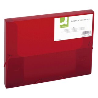 Q-Connect Sammelbox - ca. 250 Blatt, rot-transparent