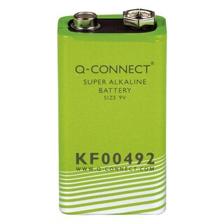 Q-Connect Super Alkaline Batterien - E-Block, 9,0 V