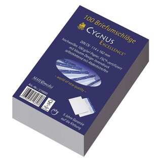 Cygnus Excellence Briefumschlag C6, haftkebend, weiß, Offset 100g, 100 Stück