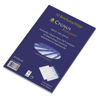 Cygnus Excellence Briefumschlag C4, haftkebend, weiß, Offset 100g, 10 Stück