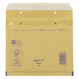 Arofol ® Luftpolstertaschen CD, 180x165 mm, braun, 10 Stück
