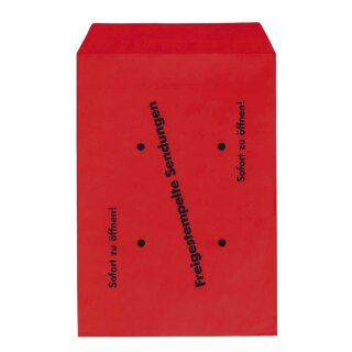 MAILmedia® Freistempler-Taschen B4 , 100 g/qm, rot , 250 Stück