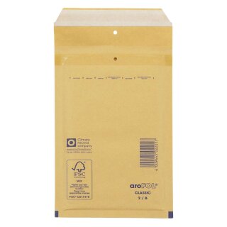 Arofol ® Luftpolstertaschen Nr. 2, 120x215 mm, goldgelb/braun, 200 Stück