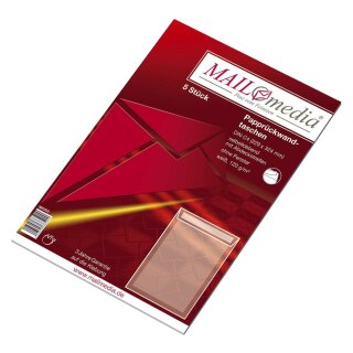 MAILmedia® Papprückwandtaschen C4, ohne Fenster, 120 g/qm, weiß, 5 Stück