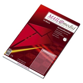 MAILmedia® Versandtaschen C4 , mit Fenster, haftklebend, 90 g/qm, weiß, 10 Stück