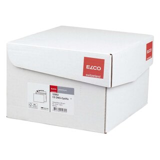 Elco Briefumschlag Office Box mit Deckel - C5, weiß, haftklebend, ohne Fenster, 80 g/qm, 500 Stück