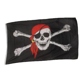 Piraten-Flagge mit rotem Kopftuch