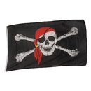 Piraten-Flagge mit rotem Kopftuch