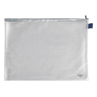 Veloflex® Reißverschlusstaschen - transparent/blau, A3, 445 x 320 mm