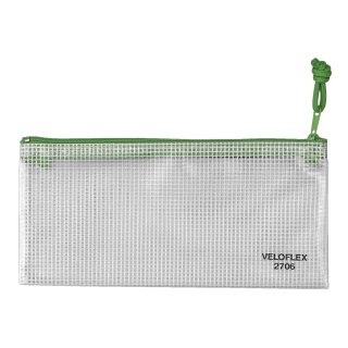 Veloflex® Reißverschlusstaschen - transparent/grün, A6, 200 x 100 mm