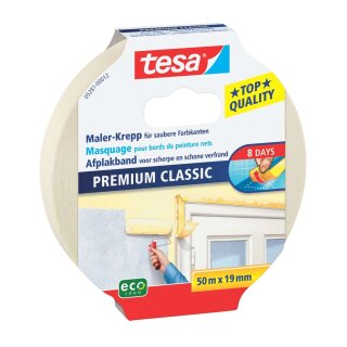Tesa® Papier-Klebeband Maler-Krepp Classic, 50 m x 19 mm, beige