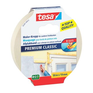 Tesa® Papier-Klebeband Maler-Krepp Classic, 50 m x 19 mm, beige