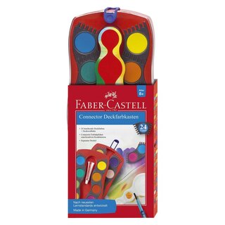 Faber-Castell CONNECTOR Farbkasten 24 Farben, inkl. Deckweiß