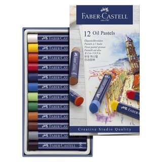 Faber-Castell Creative Studio Ölpastellkreide, 12 Farben sortiert im Kartonetui