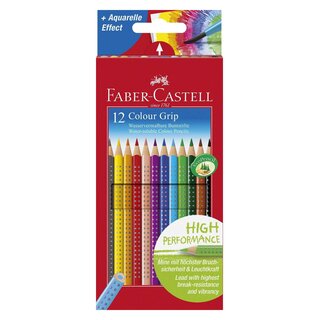Faber-Castell Buntstift Colour GRIP - 12 Farben sortiert, Kartonetui