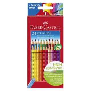 Faber-Castell Buntstift Colour GRIP - 24 Farben sortiert, Kartonetui