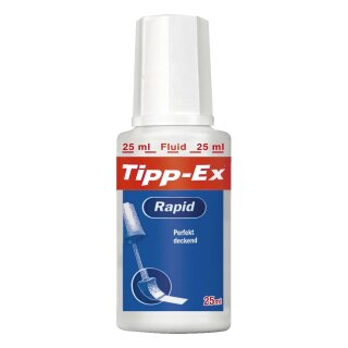 Tipp-Ex® Korrekturfluid Rapid, Flasche à 25ml, weiß