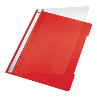 Leitz 4191 Hefter Standard, A4, langes Beschriftungsfeld, PVC, rot