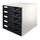 Leitz 5280 Schubladenset Post-Set - A4/C4, 5 halboffene Schubladen, lichtgrau/schwarz