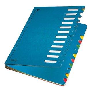 Leitz 5912 Deskorganizer Color 1-12, 12 Fächer, Karton, blau