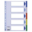 Esselte Register - blanko, A4, PP, 5-teilig + Deckblatt,...