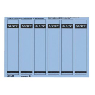 Leitz 1686 PC-beschriftbare Rückenschilder - Papier, kurz/schmal, 150 Stück, blau