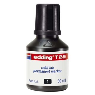 Edding T 25 Nachfülltusche für Permanentmarker, 30 ml, schwarz