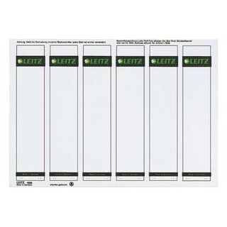 Leitz 1686 PC-beschriftbare Rückenschilder - Papier, kurz/schmal, 600 Stück, grau