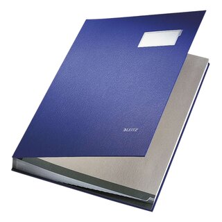 Leitz 5700 Unterschriftsmappe, 20 Fächer, Überzug PP, blau