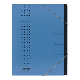 Elba Ordnungsmappe chic, Karton (RC), 450 g/qm, A4, 7 Fächer, blau