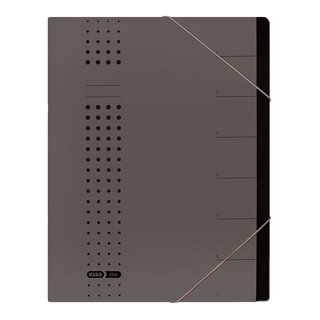 Elba Ordnungsmappe chic, Karton (RC), 450 g/qm, A4, 7 Fächer, anthrazit