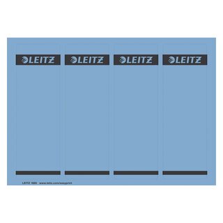 Leitz 1685 PC-beschriftbare Rückenschilder - Papier, kurz/breit,100 Stück, blau