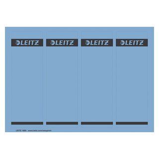 Leitz 1685 PC-beschriftbare Rückenschilder - Papier, kurz/breit,100 Stück, blau
