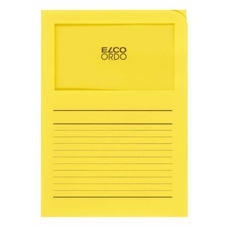 Elco Sichtmappen Ordo classico - mit Sichtfenster und Linien, intensiv gelb, 100 Stück