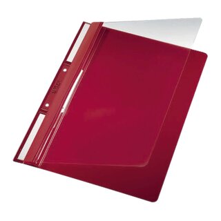 Leitz 4190 Einhängehefter Universal, A4, 2 kurze Beschriftungsfenster, PVC, rot