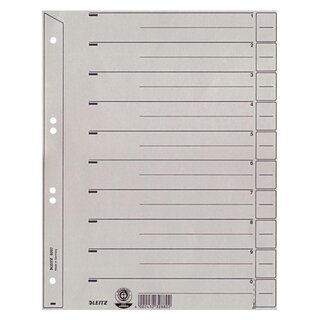 Leitz 6097 Trennblätter für Hängeordner - Karton, A4, grau, 100 Stück
