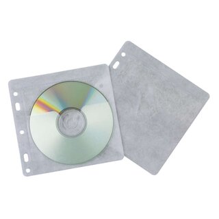 Q-Connect CD/DVD-Hüllen - Universallochung zur Ablage im Ordner/Ringbuch, transparent, Packung mit 40 Stück