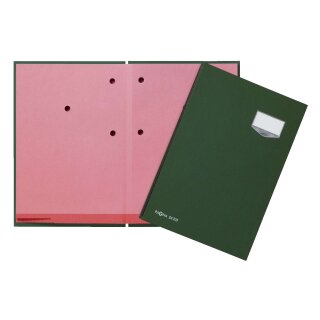 Pagna® Unterschriftsmappen DE LUXE - Leinen-Einband, mit 20 Fächern, grün