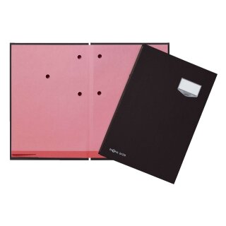 Pagna® Unterschriftsmappen DE LUXE - Leinen-Einband, mit 20 Fächern, schwarz