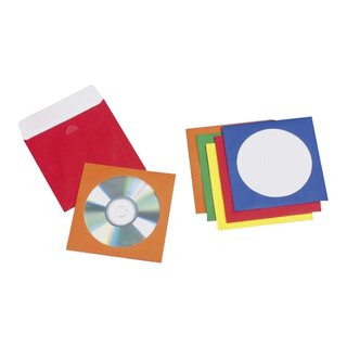 Q-Connect CD/DVD-Hüllen - Papier, farbig sortiert