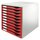 Leitz 5281 Schubladenset Formular-Set - A4/C4, 10 geschlossene Schubladen, lichtgrau/rot
