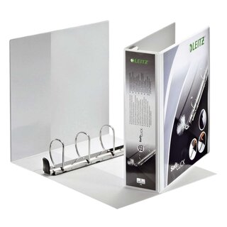 Leitz 4205 Ringbuch SoftClick, A4, mit Taschen, 4 Ringe, 60 mm, weiß