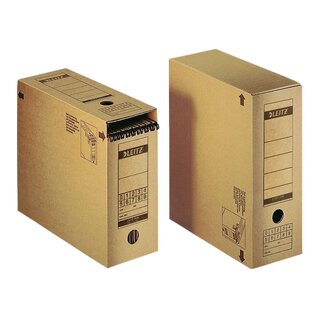 Leitz 6086 Archiv-Schachtel, A4, mit Verschlussklappe, naturbraun